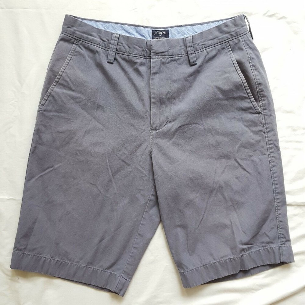 J.Crew Rivington Flat Front Chino Shorts Slate Gray Men's Size 29 x 11 Cotton - Picture 1 of 5